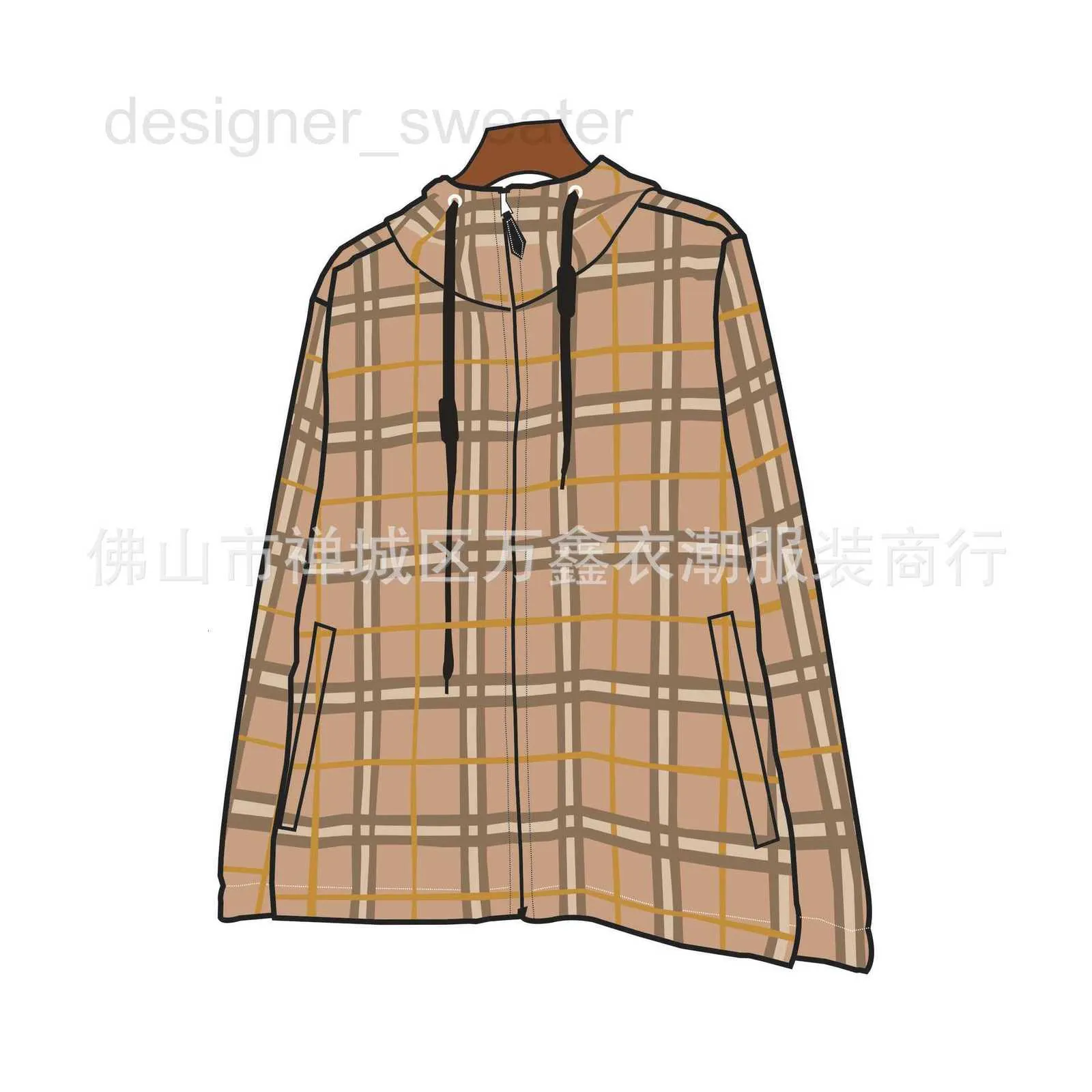 Herenjassen Designer herfst/winter geruite jas met rits en capuchon Plaid casual dubbele slijtage topjas T0F3