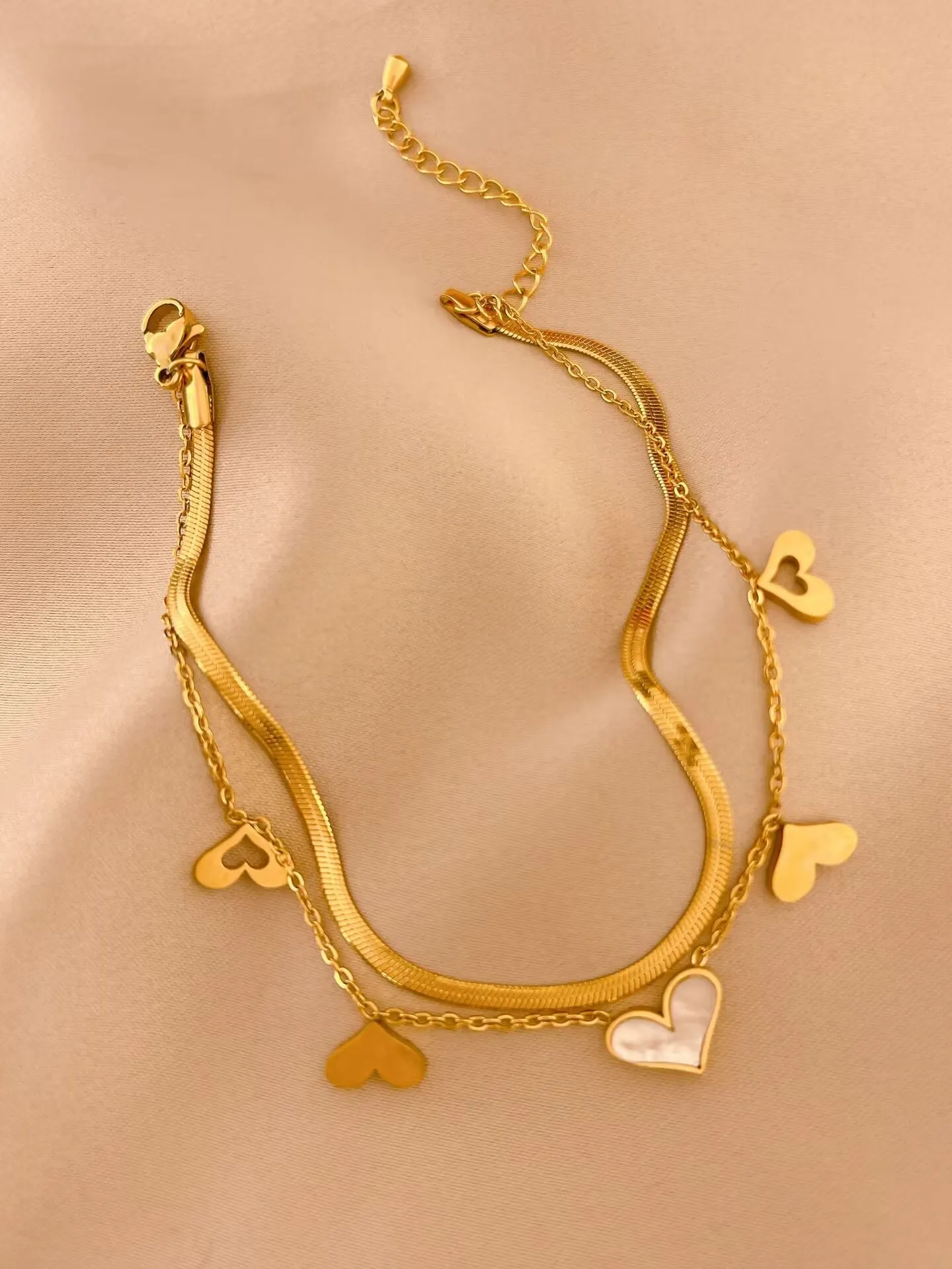 Designer Gold Anklets Colver Jewelry Nouveau design avec un cadeau parfait pour les femmes soucieuses de leur tempérament et de leur style à double couche.