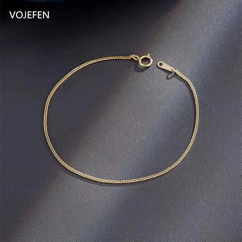 Charmarmband vojefen 18 k guld tunna armband smycken au750 real guld original för kvinnor / män repkedjor länkar äkta lyxmärke trender q231025