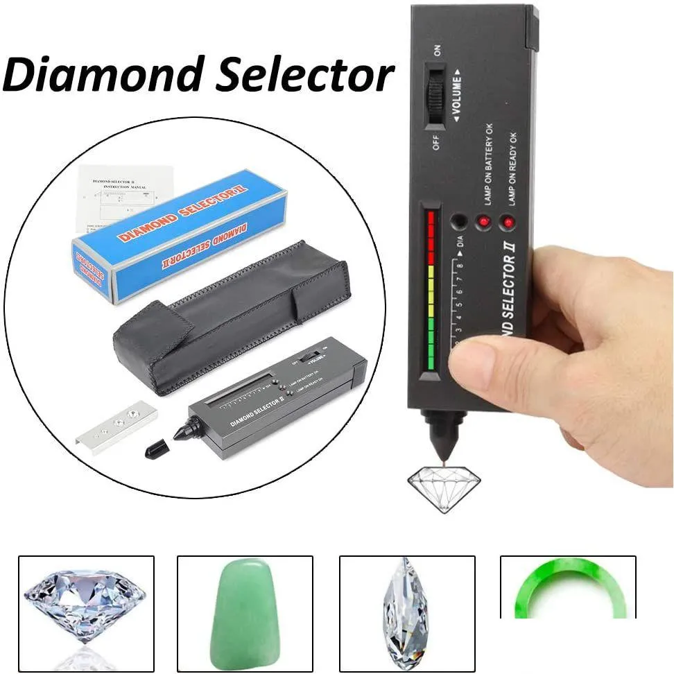 전문가 고 정확도 다이아몬드 테스터 보석 보석 선택자 II 보석 감시자 도구 LED 표시기 테스트 펜 드롭 배달