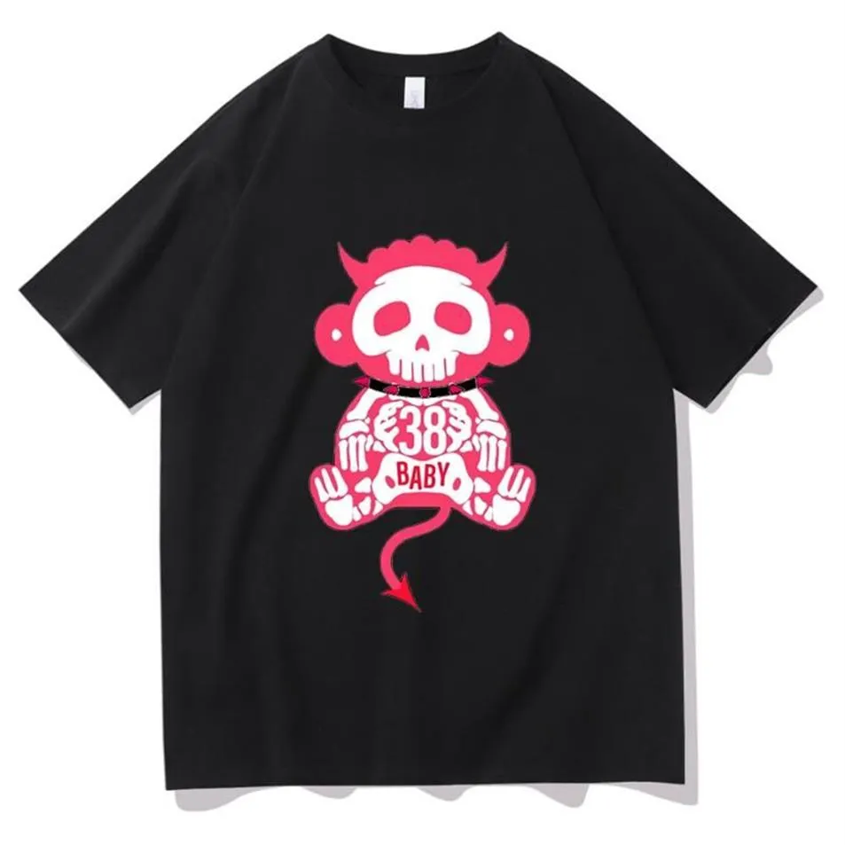 メンズTシャツヤングボーイは再び壊れたヒップスターTシャツ漫画アニメTシャツ地獄モンキースーパークールな男性TシャツHARAJUKU G239B
