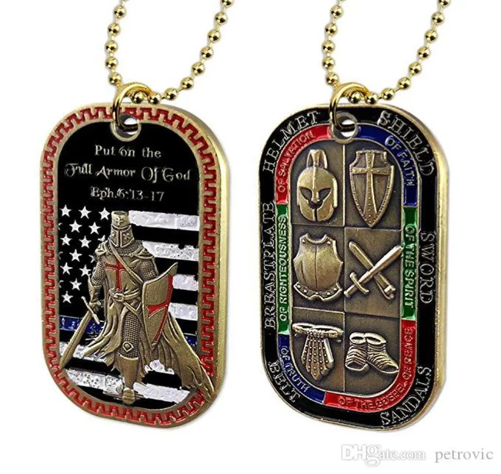 Put on The Whole Armor of God Dog Tag Pendant Necklace Badge Challenge Coin9089552