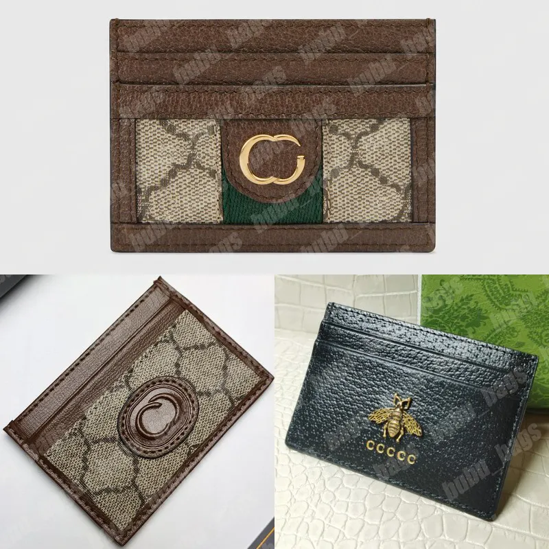 Homme Designer G Titulaire de la carte d'affaires Ophidia Titulaire de la carte en cuir de luxe Petit sac à main Designers Portefeuilles Femmes Titulaires de la carte avec boîte