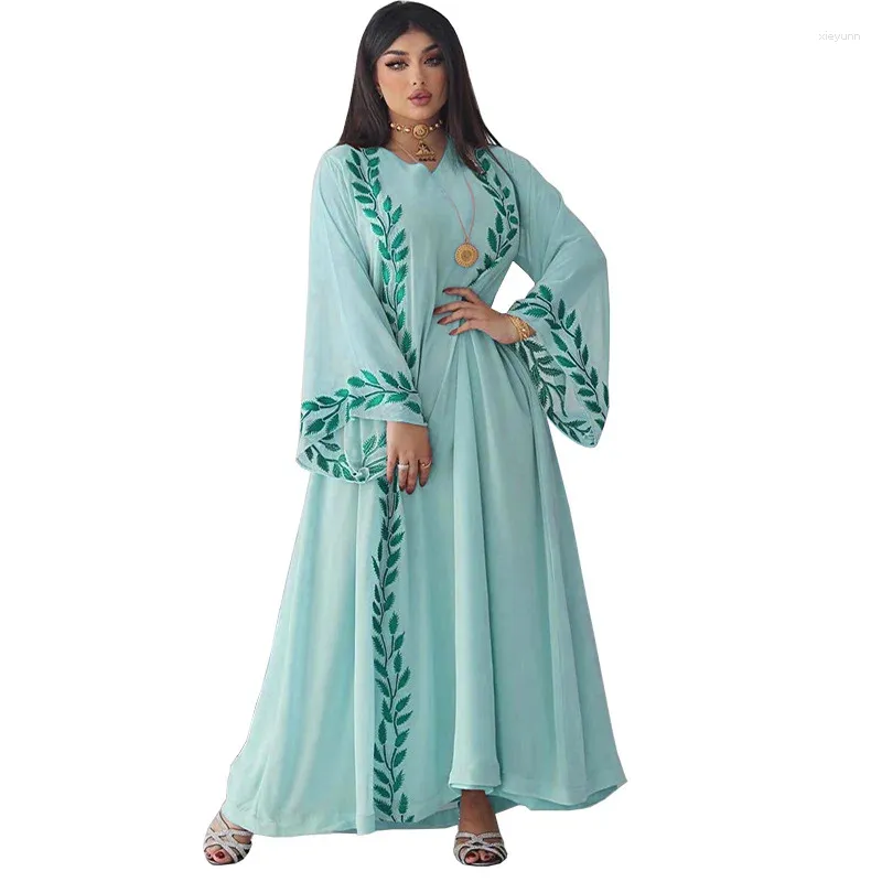 Elegant Abaya Dress for Women - Long Sleeve V-Neck Muslim Fashion Dress  with Headscarf - Pink & Light Green Polyester Islamic Clothing from Dhgate  Ethnic Clothing - price 54.42