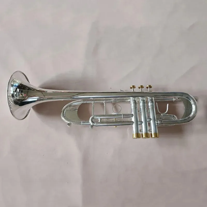 Geavanceerde aangepaste professionele trompet Bb Tune messing verguld oppervlak professionele muziekinstrumenten met koffer 01