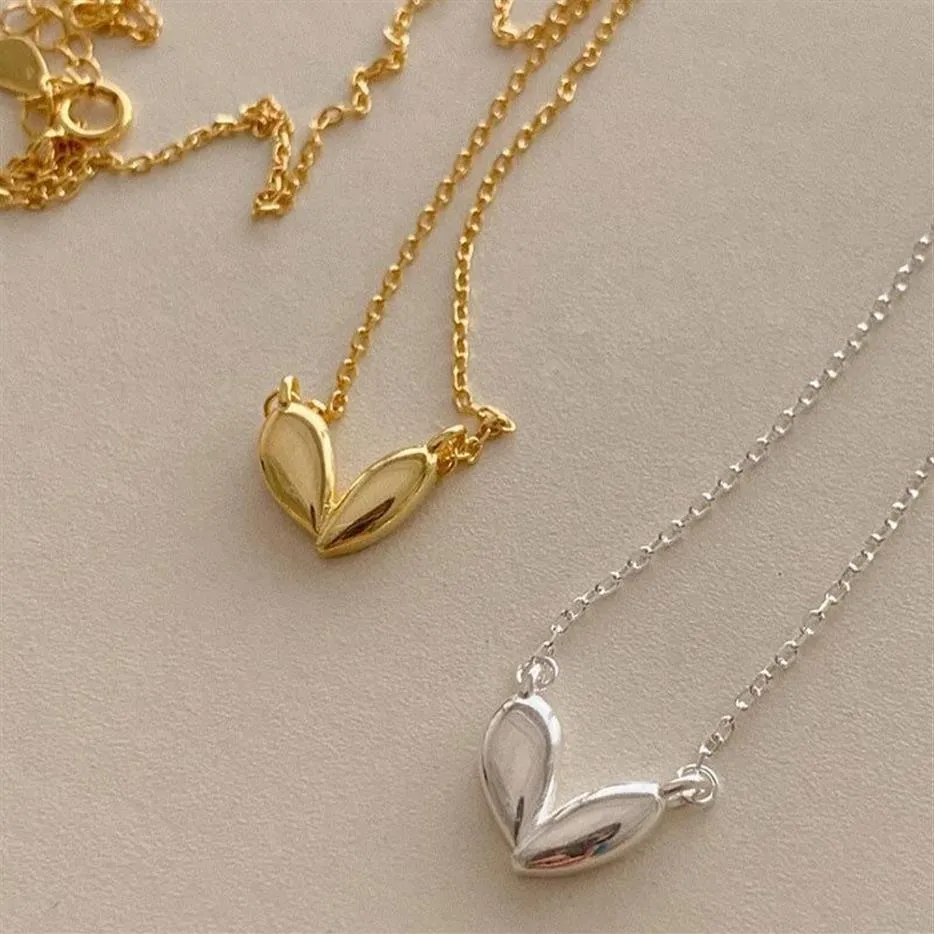 Pendant Necklaces Minar Unique Design Small Irregular Love Heart Necklace For Women Girls Gold Silver Color Thin Chain Jewelry248G