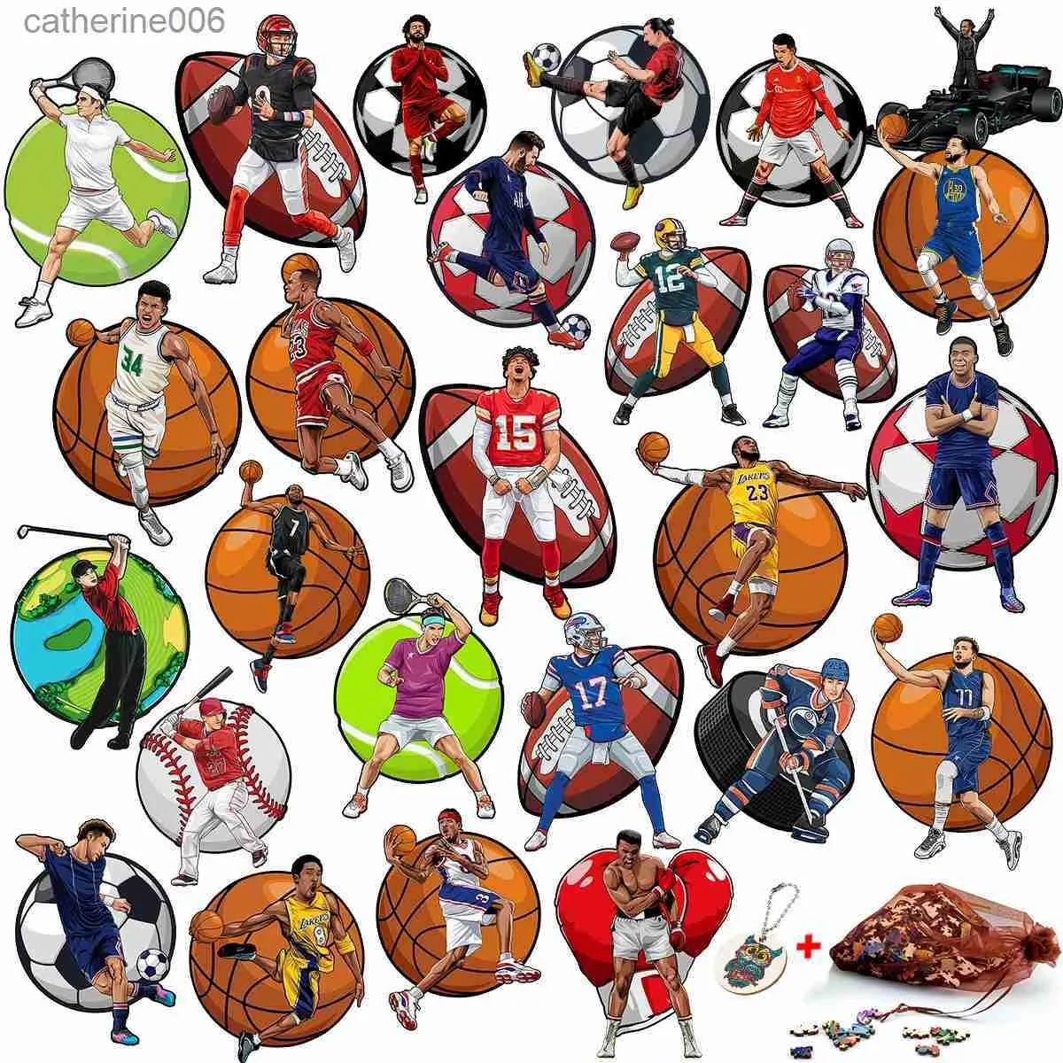 Puzzles Elegant Shape Sports Stars Puzzle Games For Kids Adults