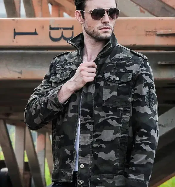 Army print store jacket mens