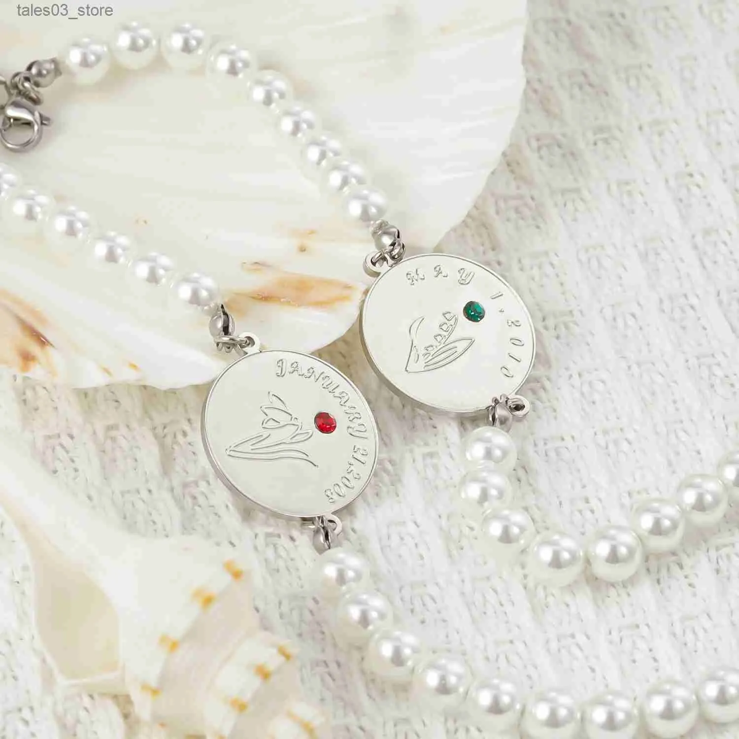 Charm-Armbänder, individuelles Geburtsstein-Perlenarmband, Geburtsblumen-Armband, Geburtstagsgeschenk für Sie, individueller Schmuck für Frauen Q231025