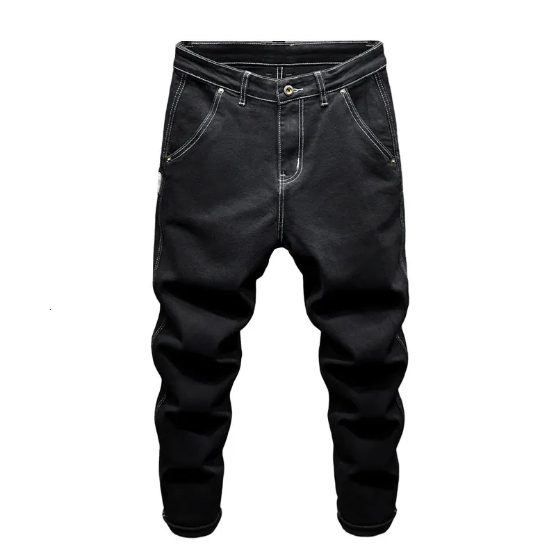 Jeans pour hommes noir pour hommes coupe ample Stretch Baggy jambe large pantalon en Denim décontracté surdimensionné Streetwear Jean Homme Cowboys à la mode 231025