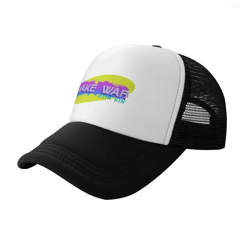 Ball Caps Make War With Sin – Christian Vaporwave Outrun Baseball Cap Drop Boonie Hüte Anime Hut Damen 2023 Herren