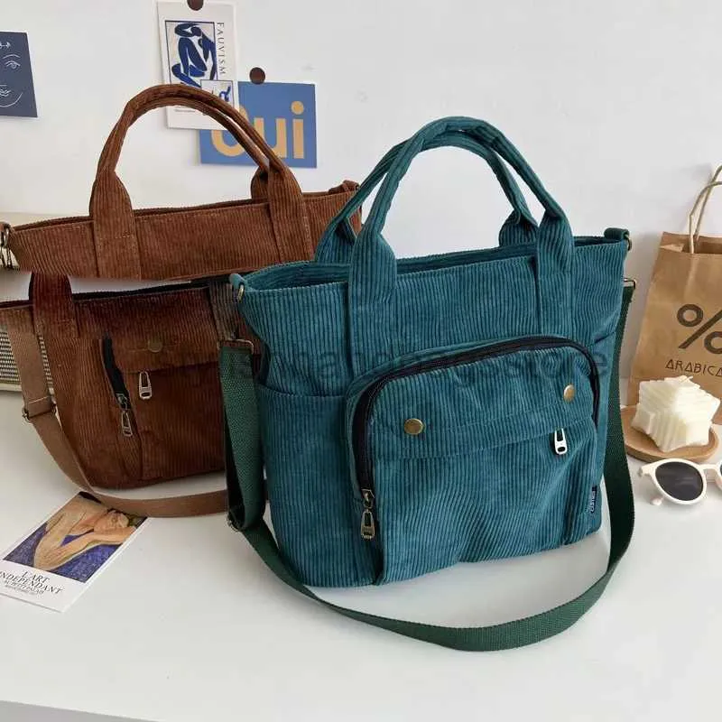 Umhängetaschen Handtaschen Damen Cord Schultertasche lässige Handtasche Modische Leinwand Umhängetasche Reißverschluss einfache Umhängetaschenstyledhandbagsstore