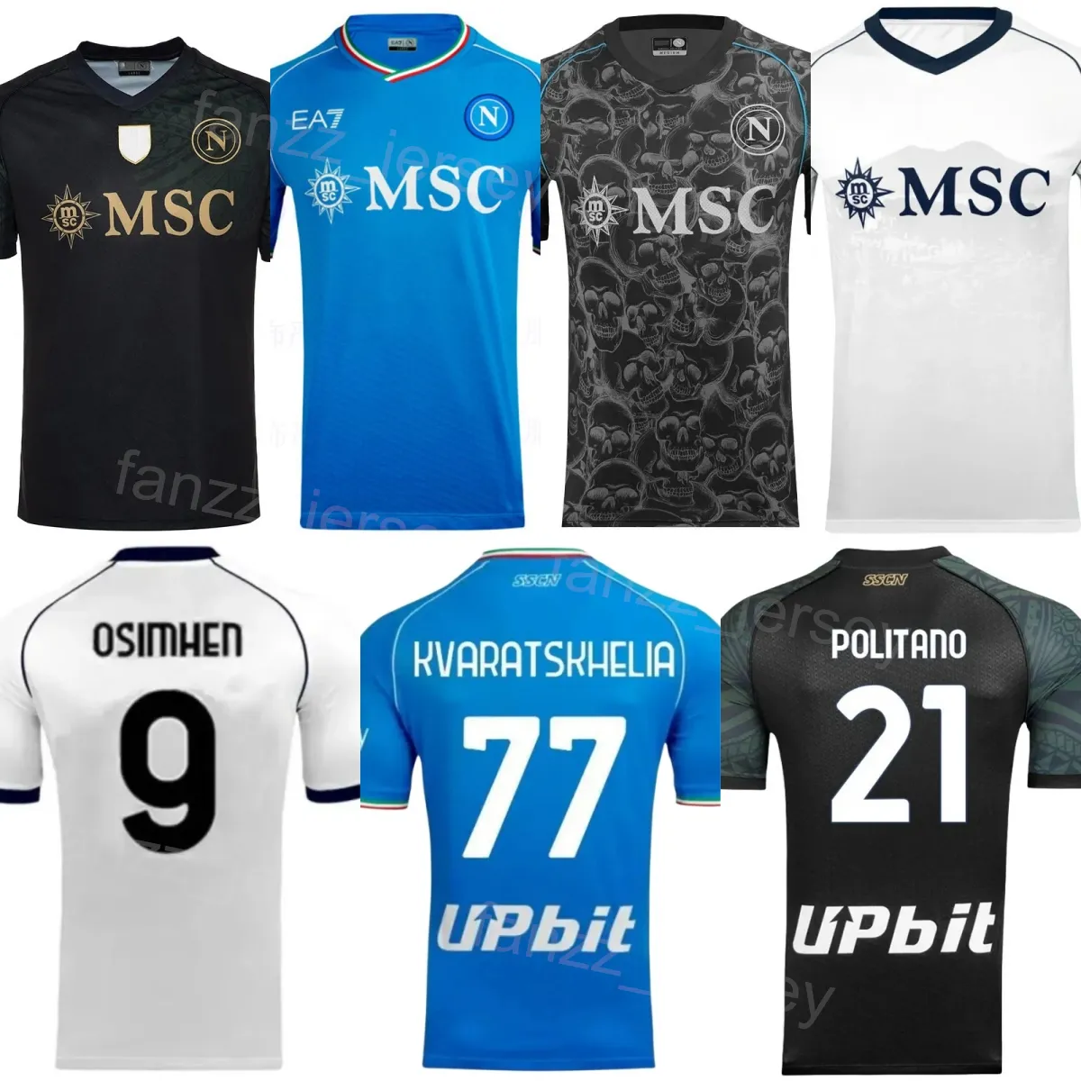 2023 2024 FC SCCER SSC Napoli Jersey Club Team 1 Alex Meret 99 Andre-Frank Zambo Anguissa 9 Victor Osimhen 21 Matteo Politano 20 Piotr Zieliński Zestawy koszulowe