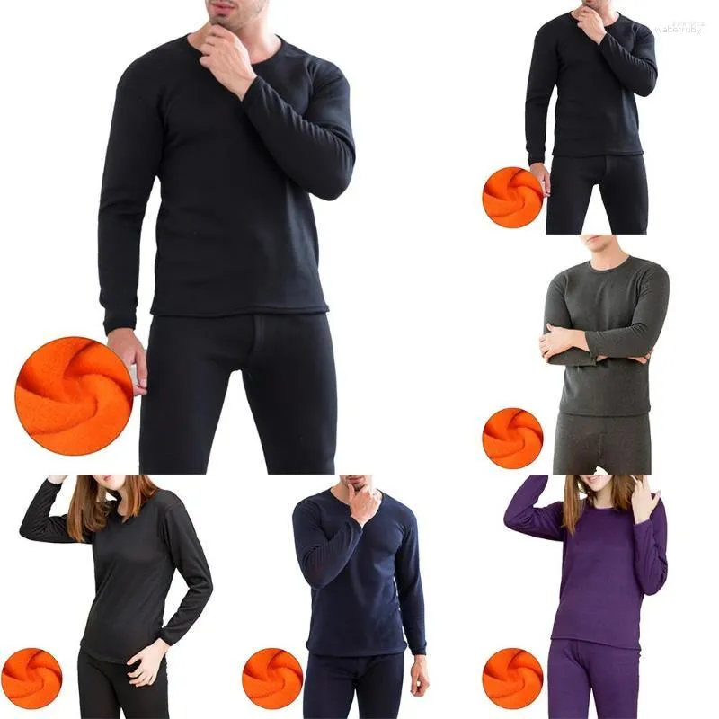 Ropa Interior Térmica para Hombre Traje De Otoño para Hombre Calzoncillos Largos De Lana De Doble Cara para Mujer Tops Partes De Abajo Conjunto Cálido Engrosamiento Elástico