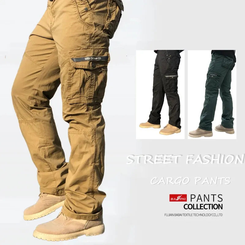 Mensbyxor Bapai Fashion Work Outdoor Wearresistant Mountaineering Trousers Clothes Street Cargo 231025