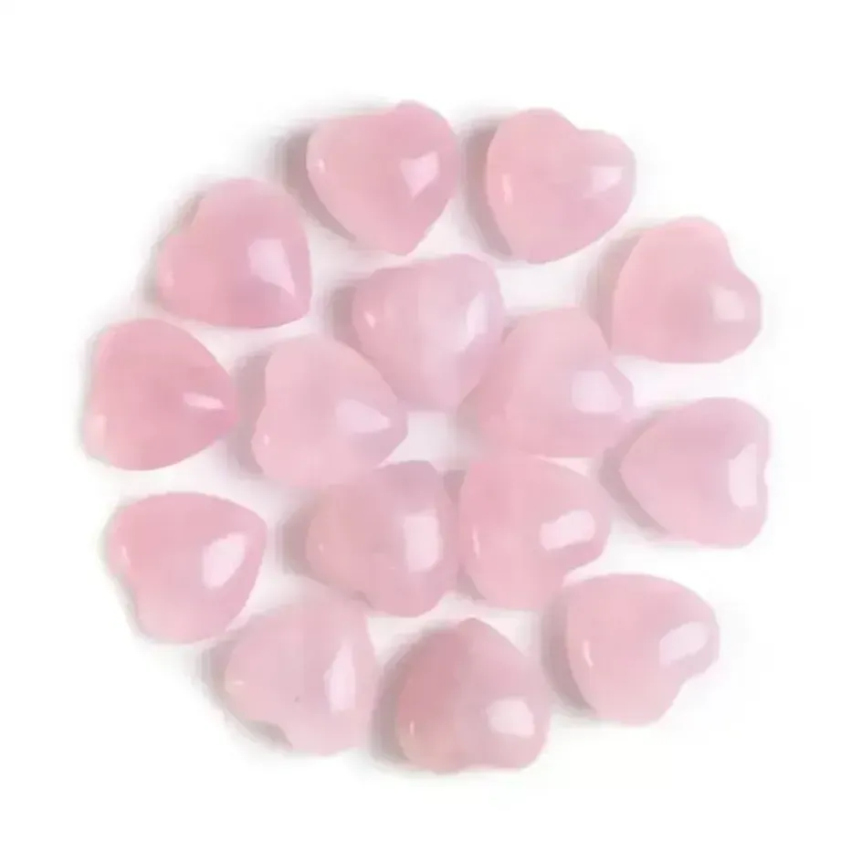 Artes e artesanato cura cristal natural rosa quartzo amor coração pedra chakra festa reiki