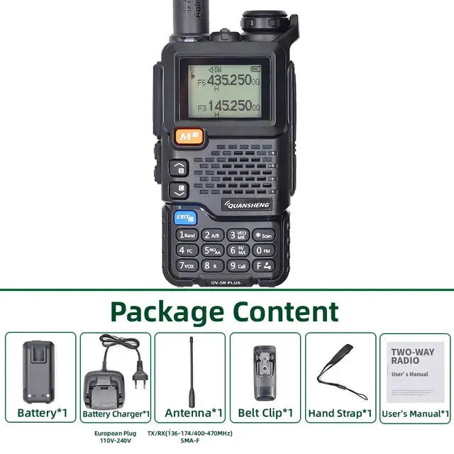 Quansheng UV 5R Plus Walkie Talkie Retc Portable Two Way Radio With Am