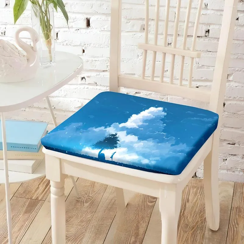 Kussen Leuke Wolk Boomprint Stoel Katoen Zetel S Effen Vierkant Stoelen Pad Voor Reizen Auto Vrachtwagen Stoelen Pads Woondecoratie