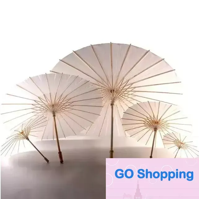 Klasik 60pcs Gelin Düğün Şemsiyeleri Beyaz Kağıt Şemsiyeleri Güzellik Öğeleri Çin mini zanaat şemsiyesi 60cm