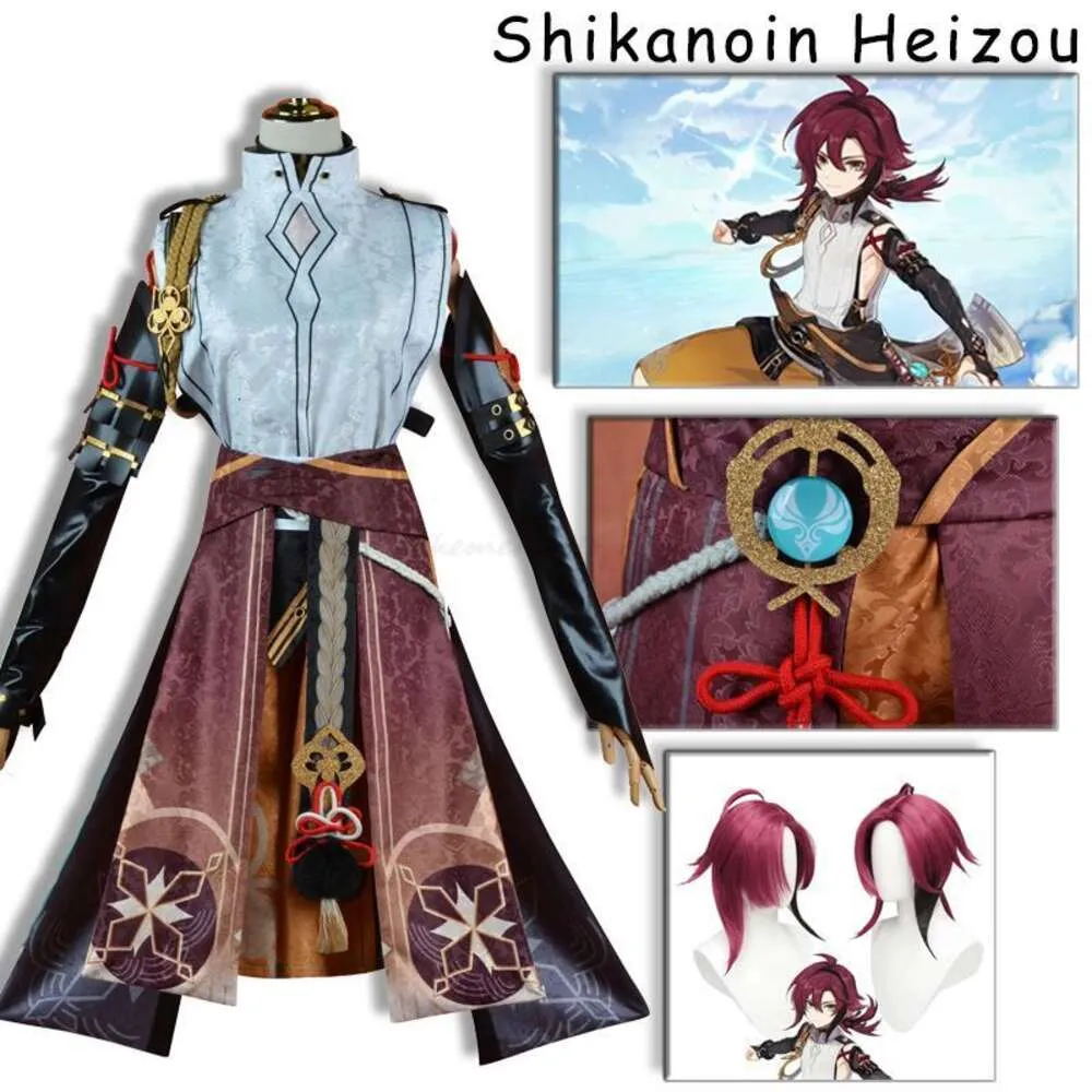 Cosplay Game Genshin Impact Shikanoin Heizou Pruik Volledige Set Met Accessoires Halloween Party Kostuum Cosplay Outfits