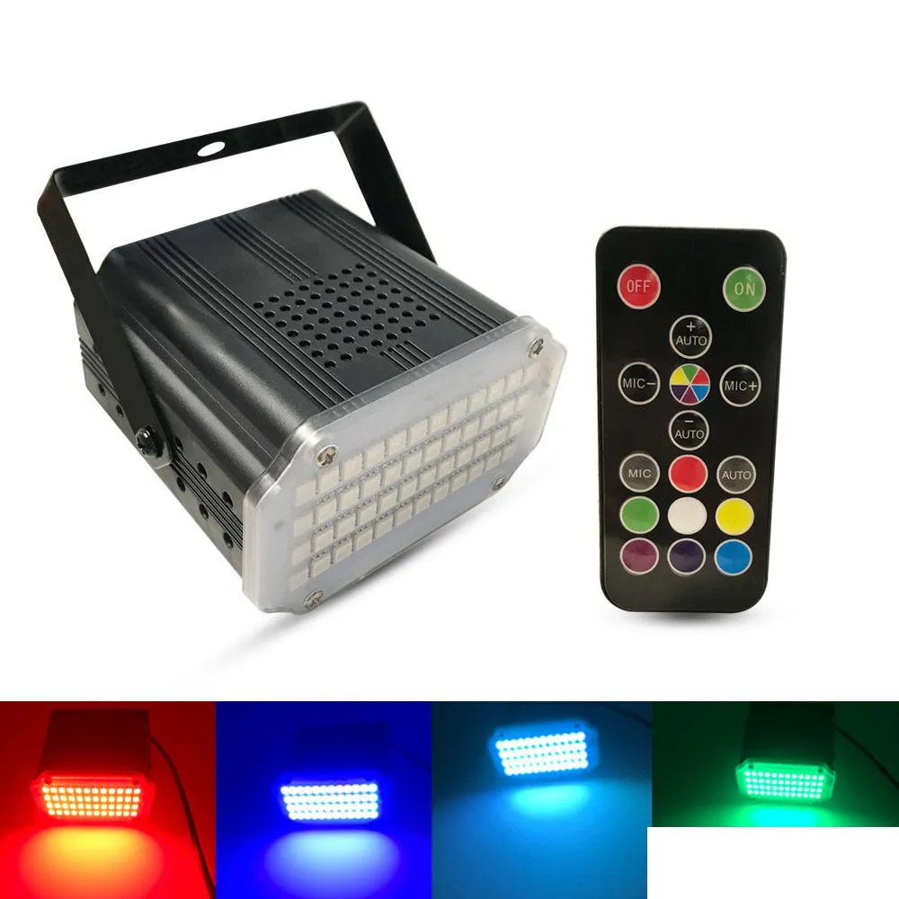 48 lysdioder SMD 5050 Ledande strobe -belysning Roterande röstaktiverade LED -scenbelysning Party Festa Disco Stroboscope Light Drop Delivery