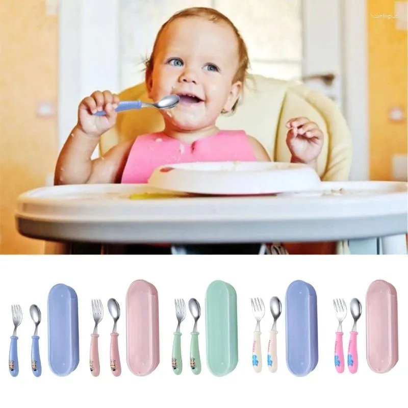 Chopsticks Child Spoon Fork met Case Kids zelfvoeding eet training Kitchen Gadget Dropship