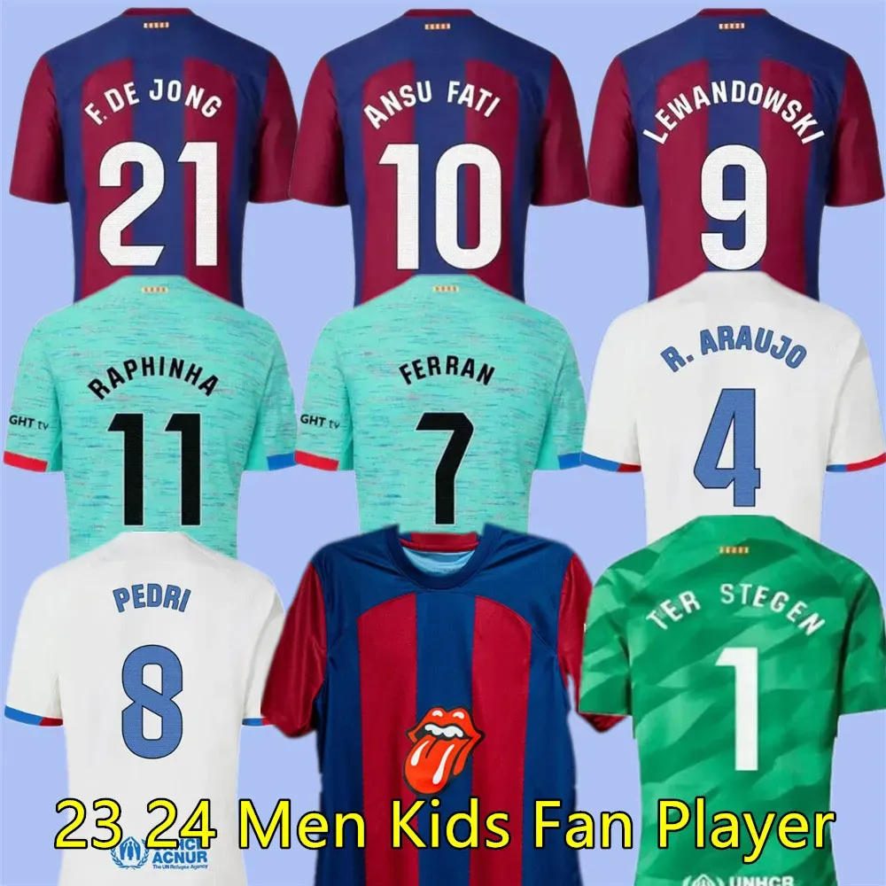 2023 24 Pedri Gavi Soccer Jersey Barca lewandowski