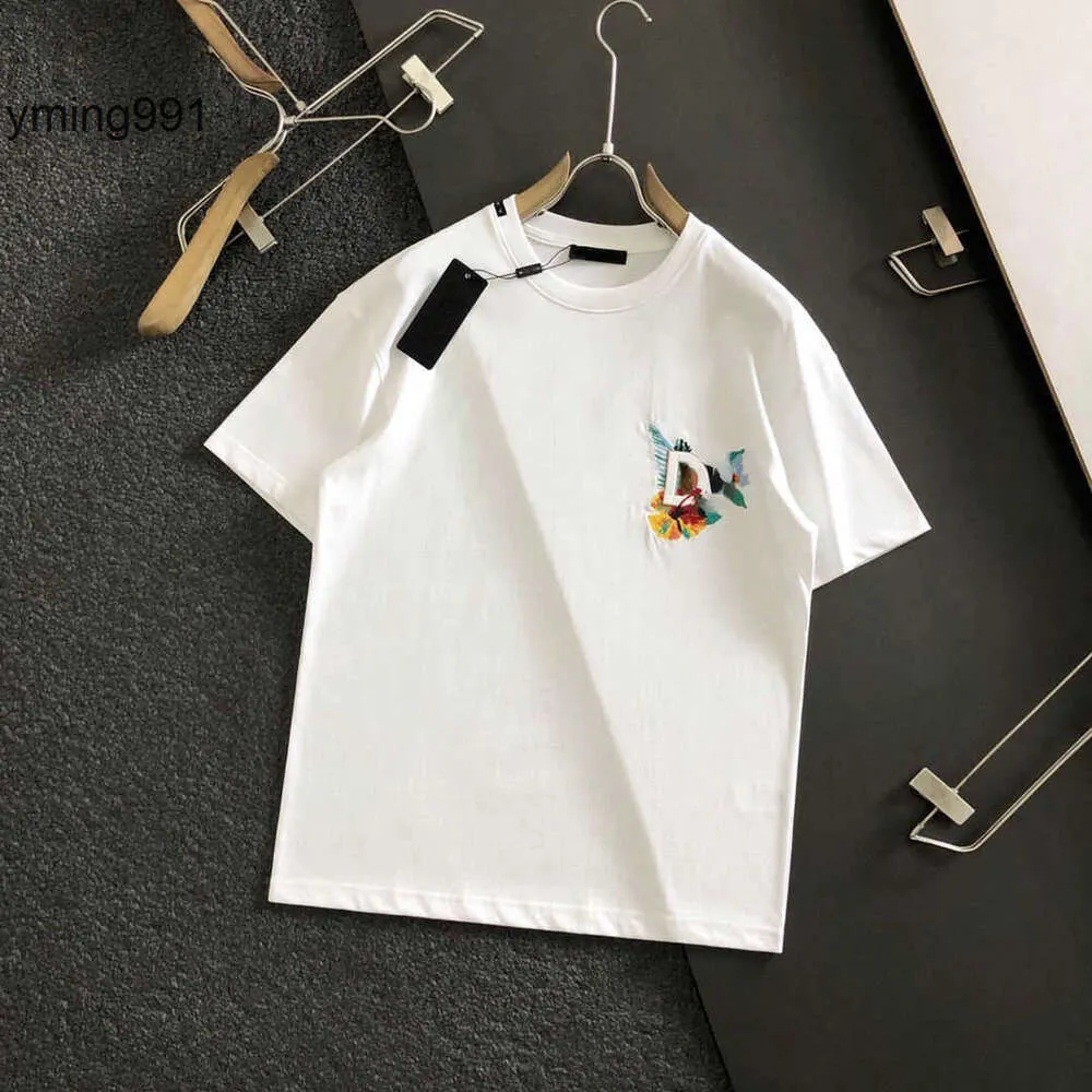 dg dolce gabbana Вы t três-imensional bordado camisa de manga curta tshirts casal pulôver camiseta topo