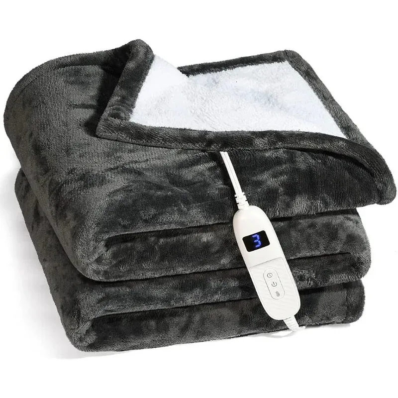 Электрическое одеяло с подогревом, можно стирать в машине Чрезвычайно мягкое и удобное электрическое одеяло с быстрым нагревом и ручным управлением 10 He 231024