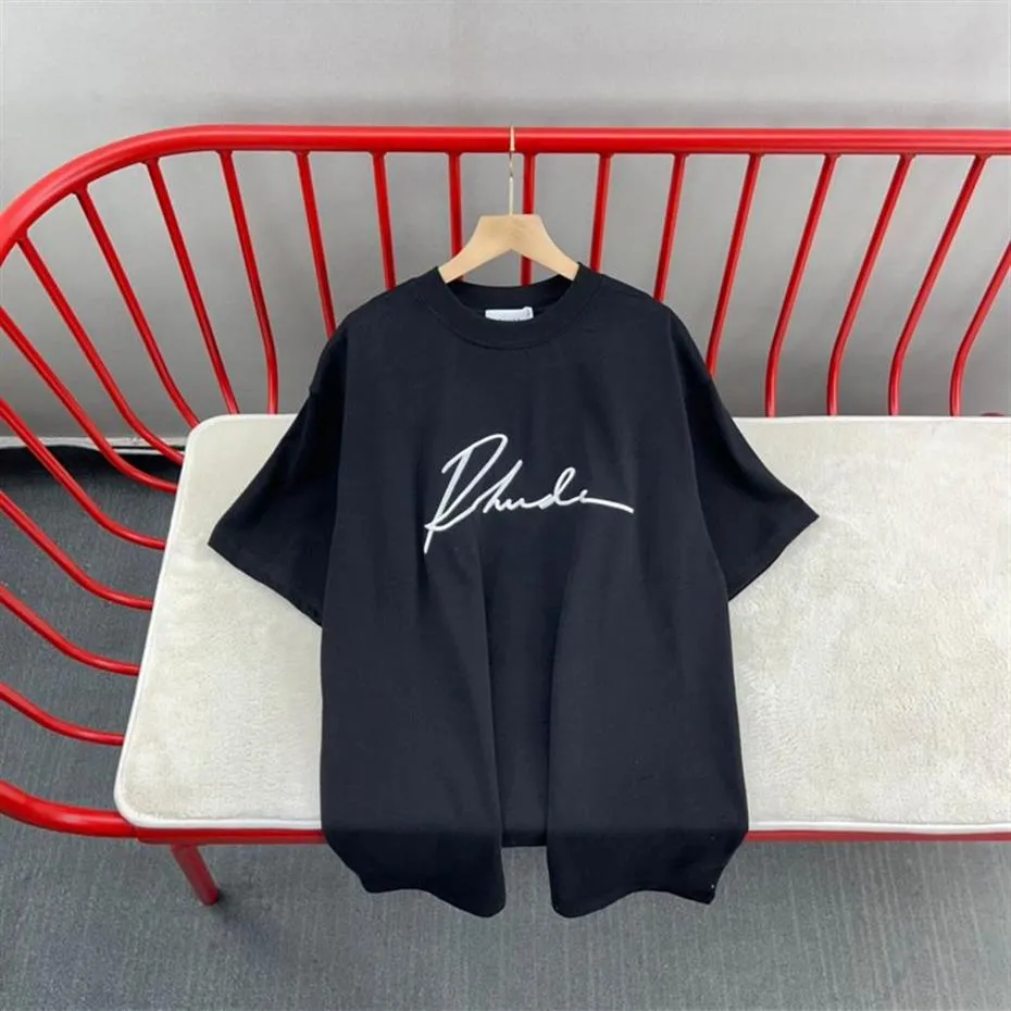 22FW USA TEE Tシャツハイストリートサマーシグネチャーメンズスケートボード刺繍カジュアルストリートウェアコットンTSHIRT305D