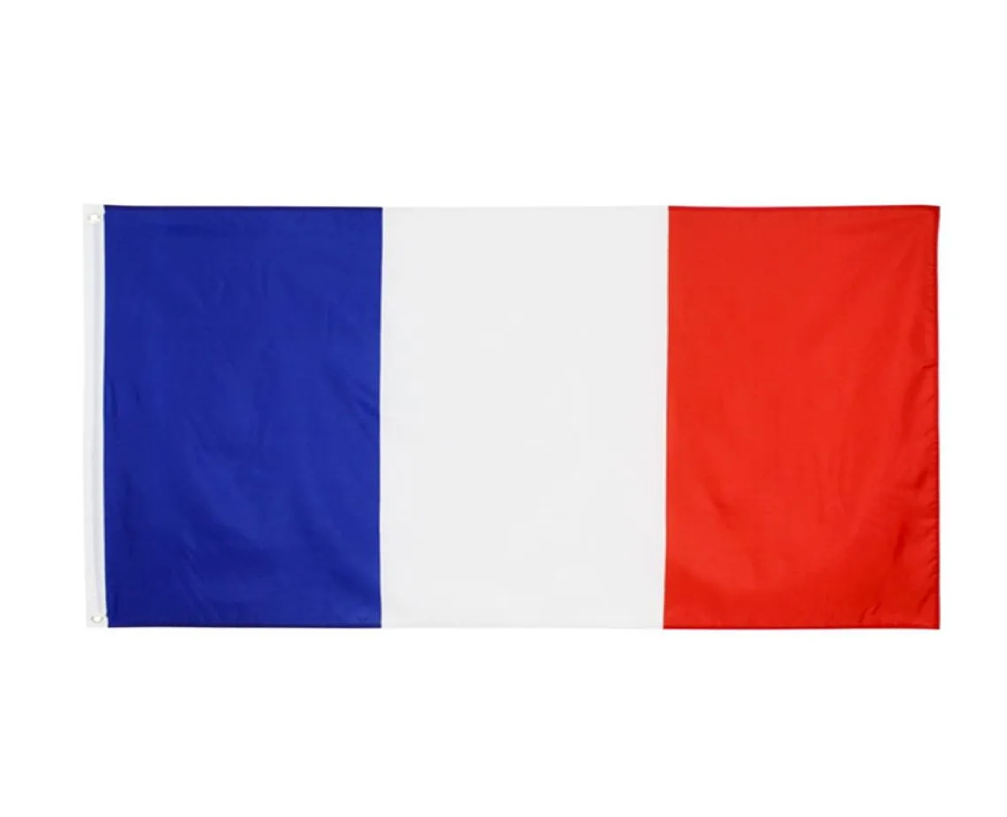 100pcs 60x90 cm France Flag Poliester wydrukowane europejskie flagi banerowe z 2 mosiężnymi przelotkami do wiszących flag francuskich krajowych i Ban2836051