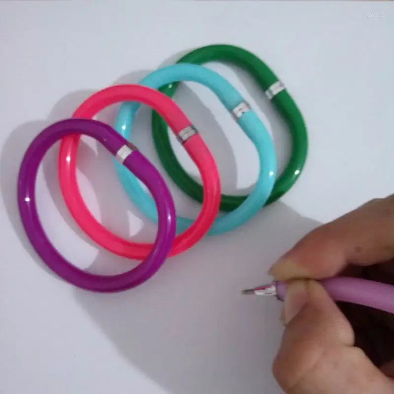500 pezzi penna a sfera flessibile carino braccialetto in plastica morbida penne a sfera regali per ufficio scolastico