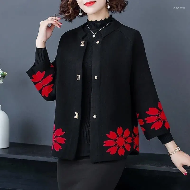 Spring And Autumn Middle-aged Mother Sweater Jacket Female Jacket