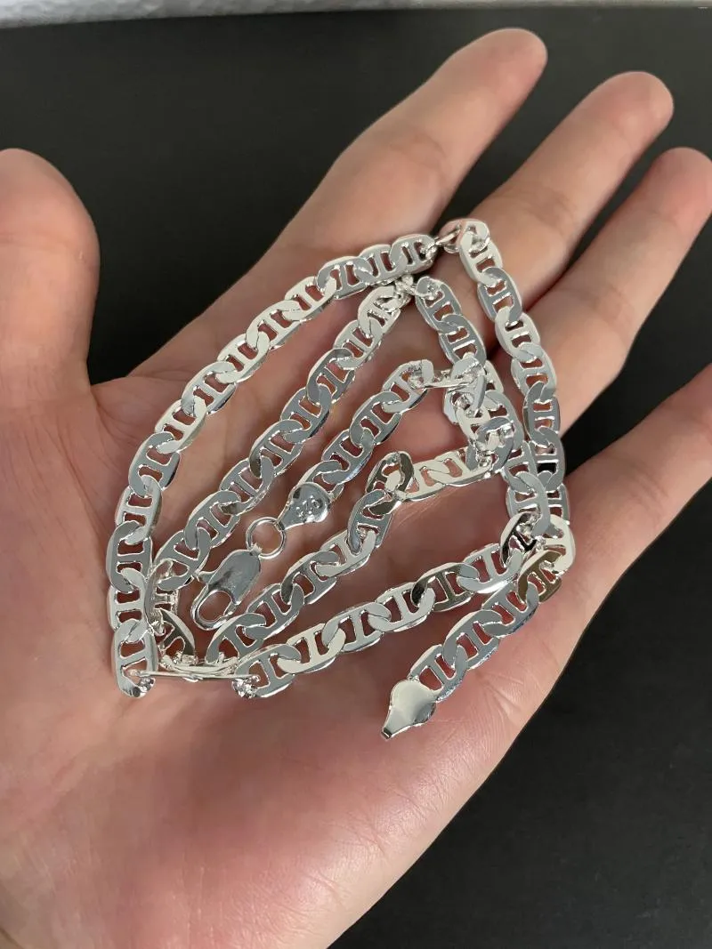 925 Sterling Silver Chain Necklace - 6mm Z-Link, Unisex Jewelry