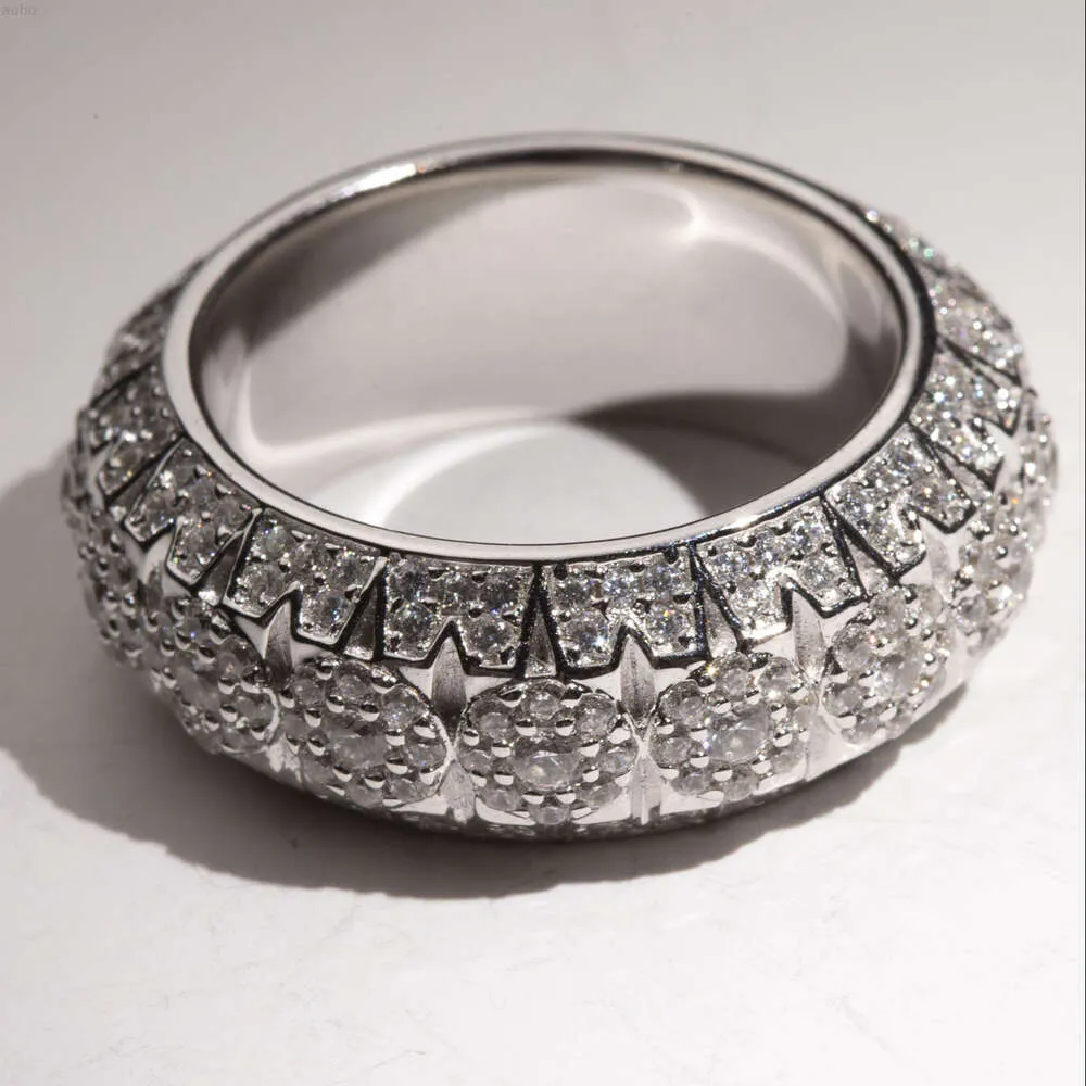 Wholesale Custom Pyramid Mens Rings With Moissanite Pink Stones