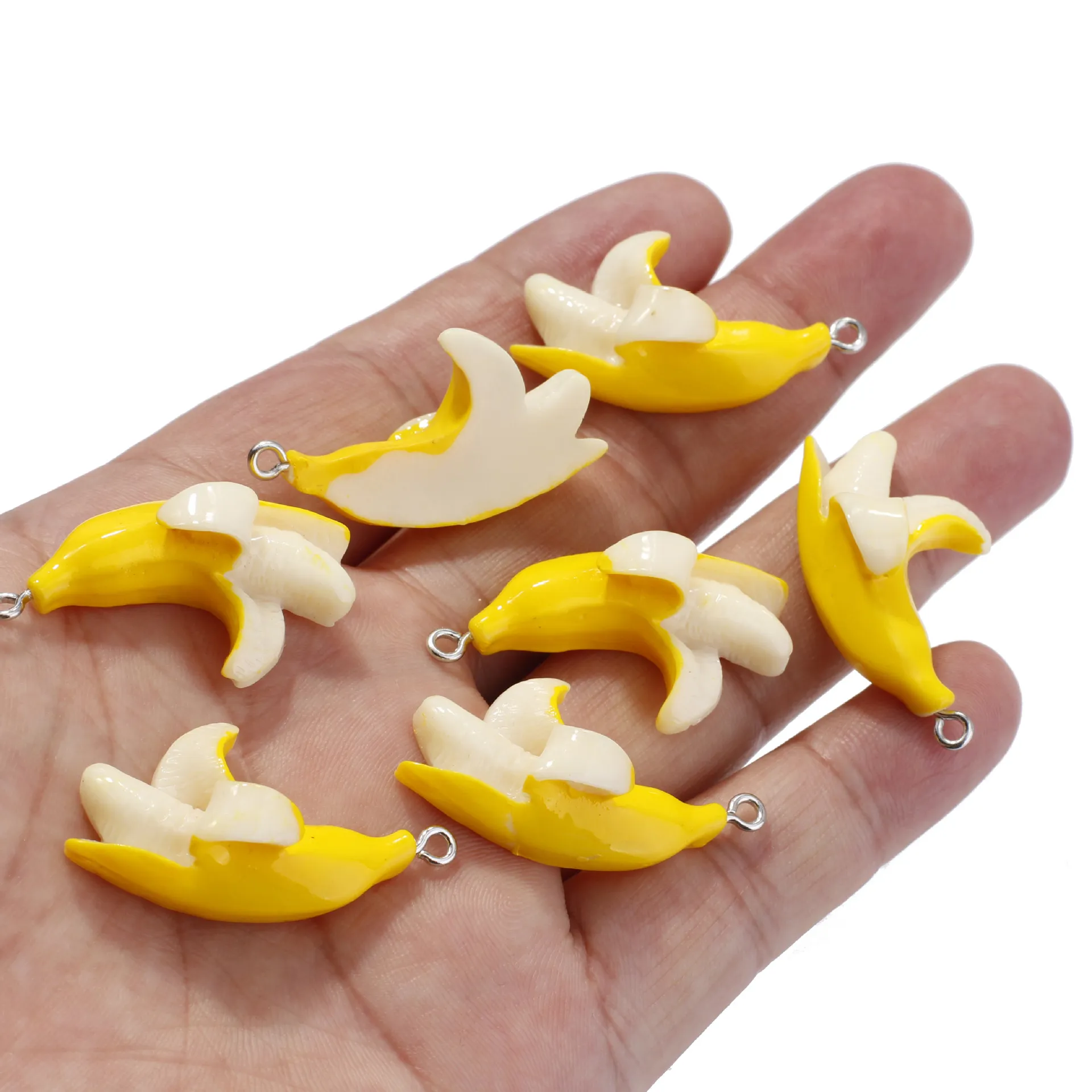 Banane Miniature avec cerceau, Mini moule à fruits en résine pour accessoires de bijoux DIY, 1222132