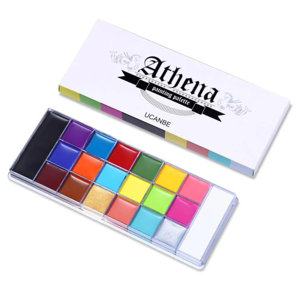 UCANBE ombre à paupières 20 couleurs visage corps peinture huile sûr enfants Flash tatouage Art Halloween fête maquillage déguisement beauté Palette5649213