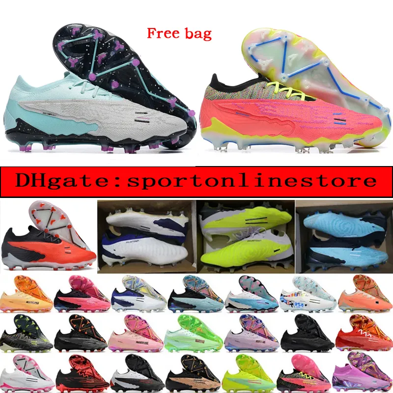 Senden Sie mit Tasche Fußballschuhe Phantom GX Elite FG Ghost Low Version Fußballschuhe Herren Weiches Leder Bequeme natürliche Rasentrainer Fußballschuhe Größe US 6,5-12