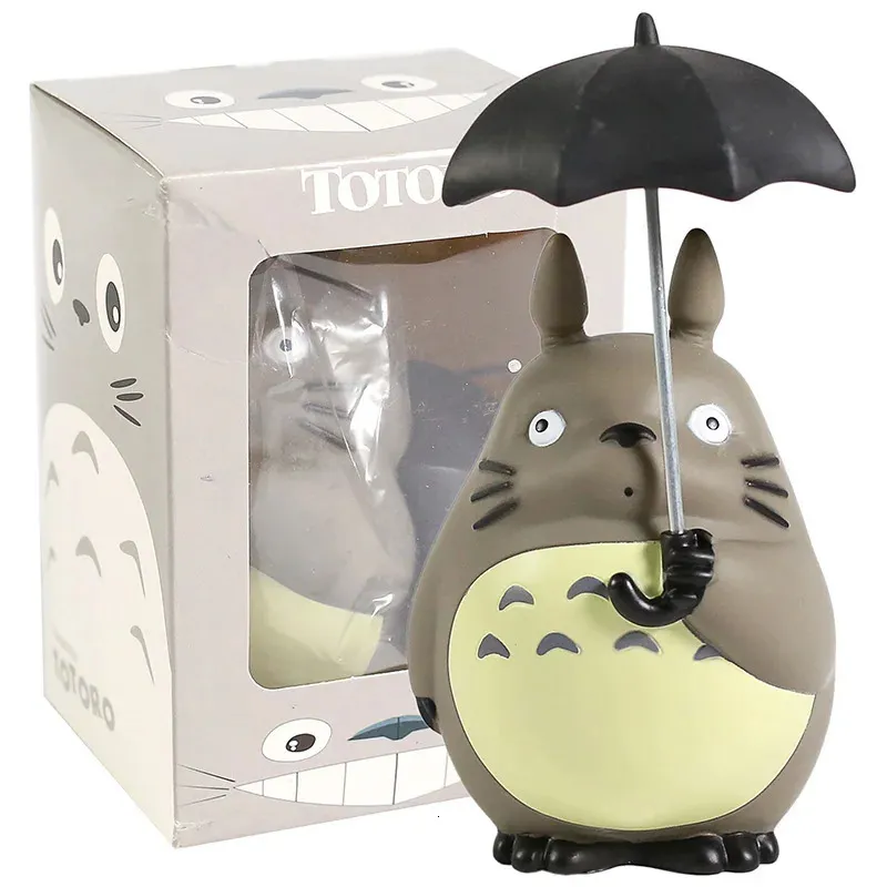 Figuras de juguete de acción Miyazaki Hayao Mi vecino Totoro con paraguas Figura de PVC Juguete de modelos coleccionables 231024