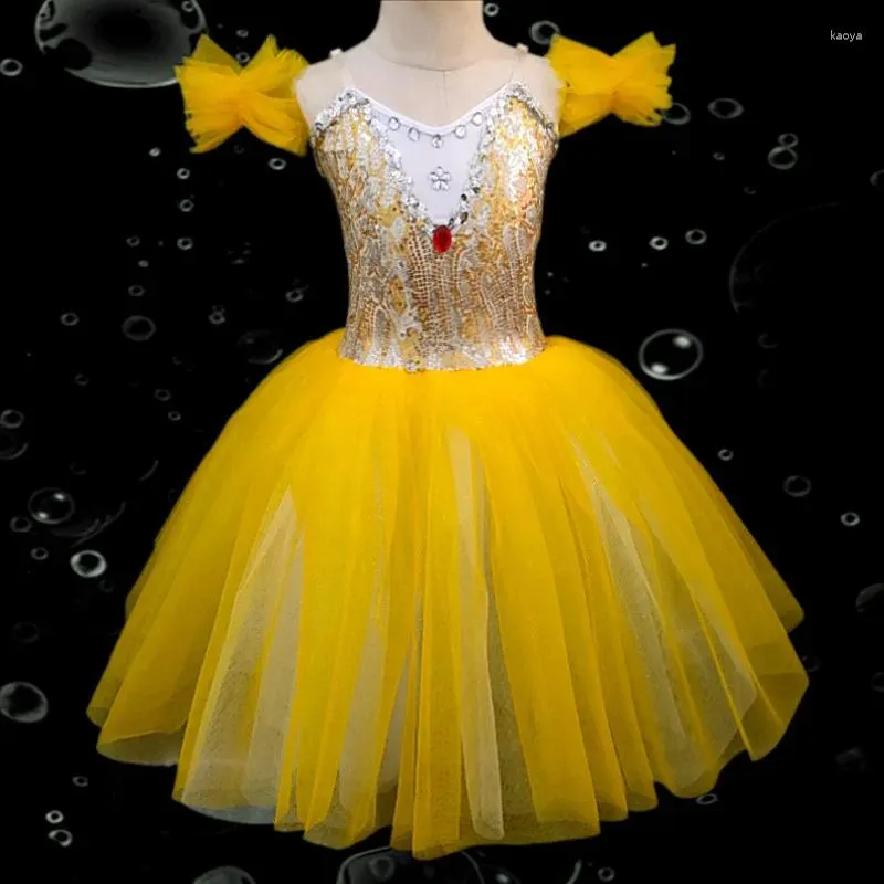 Stage Wear Children's Tutu Girls Dance Dress Program Group Performance Costume Show