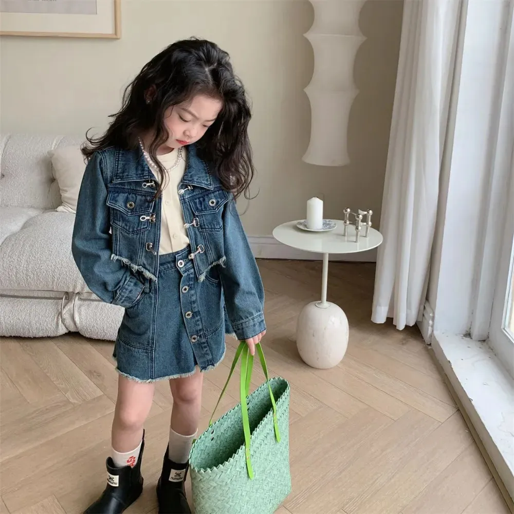 Fashion Denim Skirt For Baby Girl Infant Denim Outfits: Girls Two