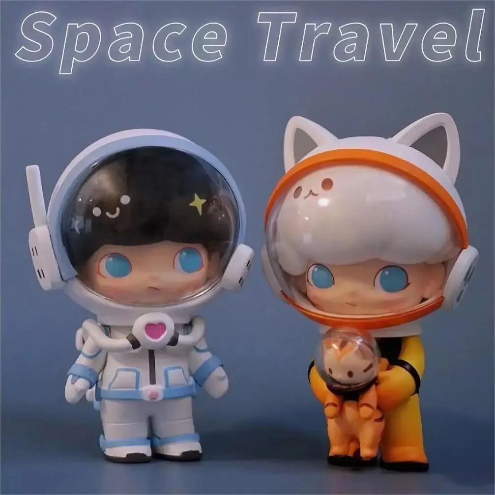 Blind Box Oryginalne Dimoo Space Travel Pop Mart Box Figurka Urodziny Dift Kid Toy Animal Story zabawki Figury 231025