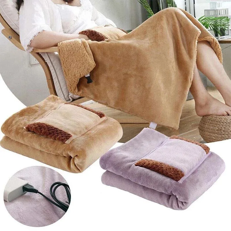 Coperte Coperta elettrica USB Ginocchiere invernali multifunzionali e mano in ufficio Pausa pranzo Lana da viaggio possono essere lavate in lavatrice