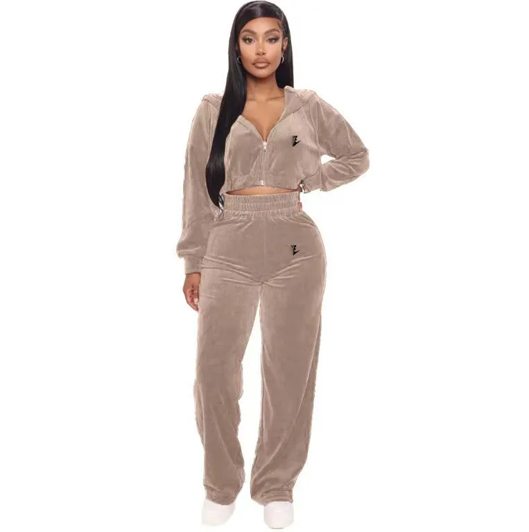 Womens store velvet sweatsuit