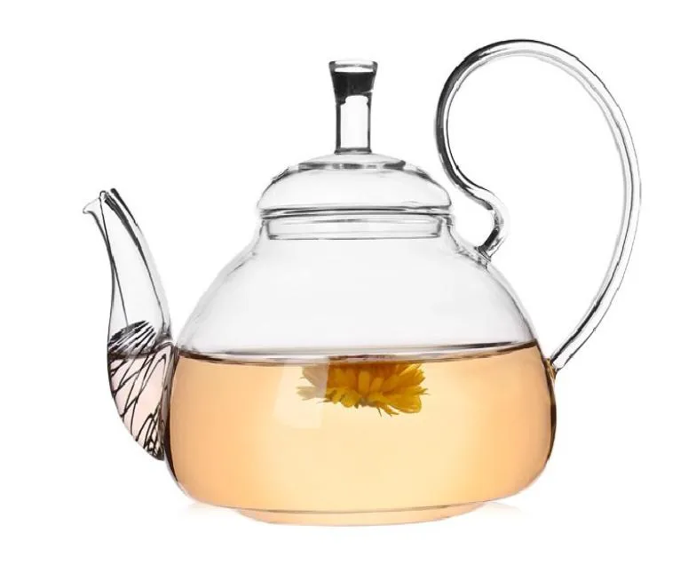 1pc 600 مل مقاوم للحرارة مع مقبض عالي زهرة القهوة شاي وعاء الشاي يزهر أقداح الزجاج الصيني J101129304643