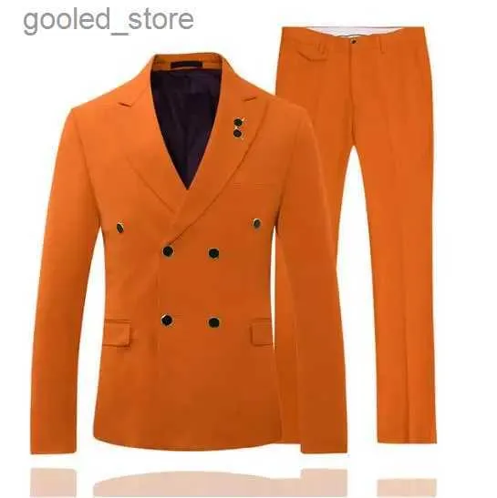 Costumes pour hommes Blazers Dernière conception 6 couleurs hommes mariage smokings marié smokings hommes d'affaires dîner bal blazer 2 pièces costume (veste + pantalon) Q231025