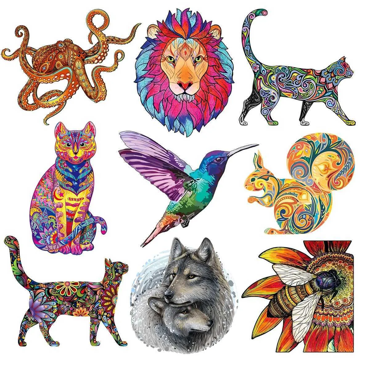Puzzle De Madera En Forma De Gato - 135 Piezas De Colores Morandi, Puzzle Creativo Para Adultos Y Amantes De Los Gatos