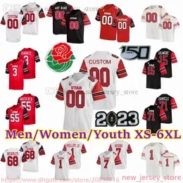 2023-24 Custom S-6XL NCAA Utah Utes Football Jersey 33 Jocelyn Malaska 86 Dalton Kincaid 7 Cameron Rising 58 Junior Tafuna 80 Brant Kuithe 7 Steve Smith Sr. Men Women Youth