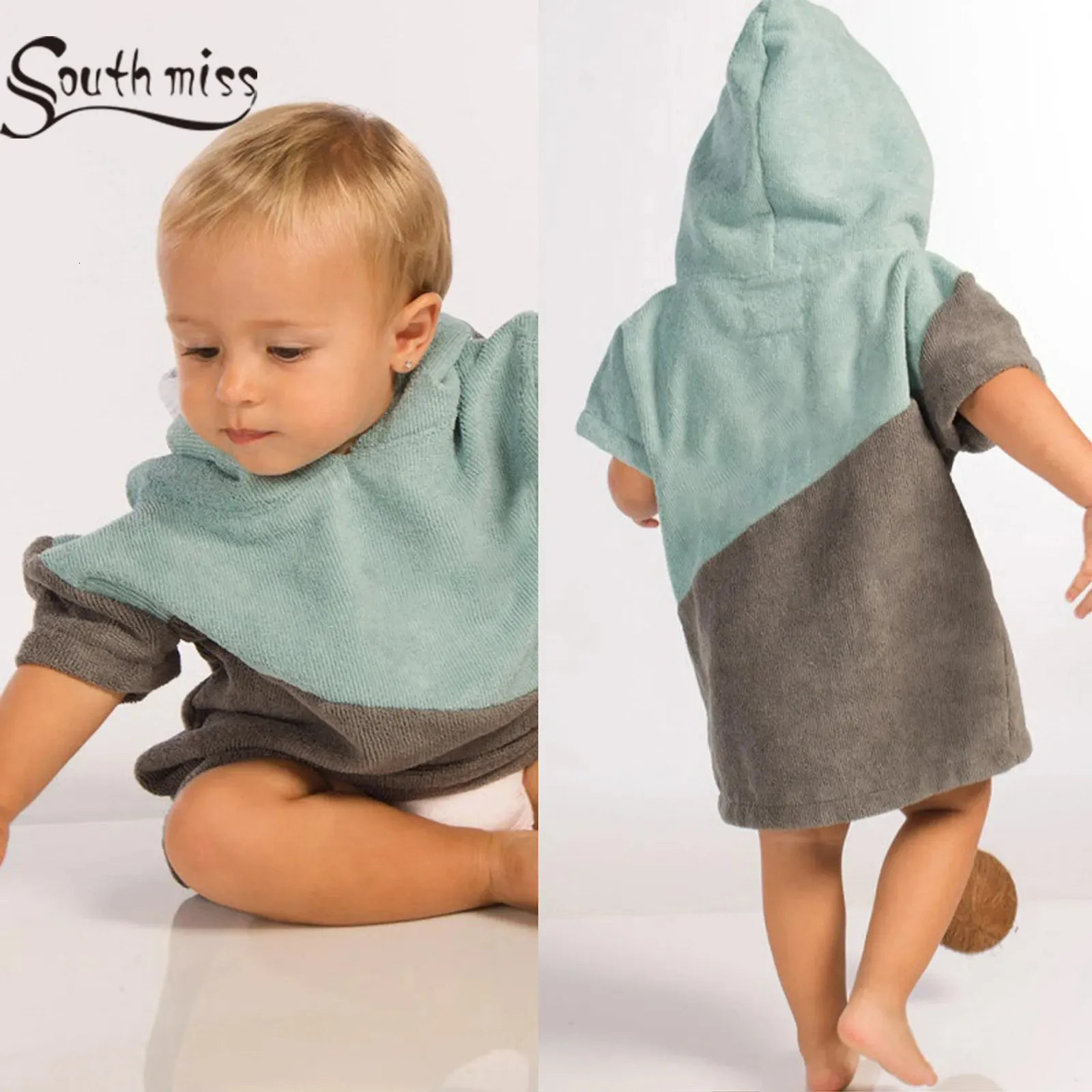Serviettes Robes Essential Baby Swiming Poncho Enfant Sweat à capuche Robe à langer à séchage rapide Microfibre Teddy Serviette de plage Combinaison pour enfants 231024