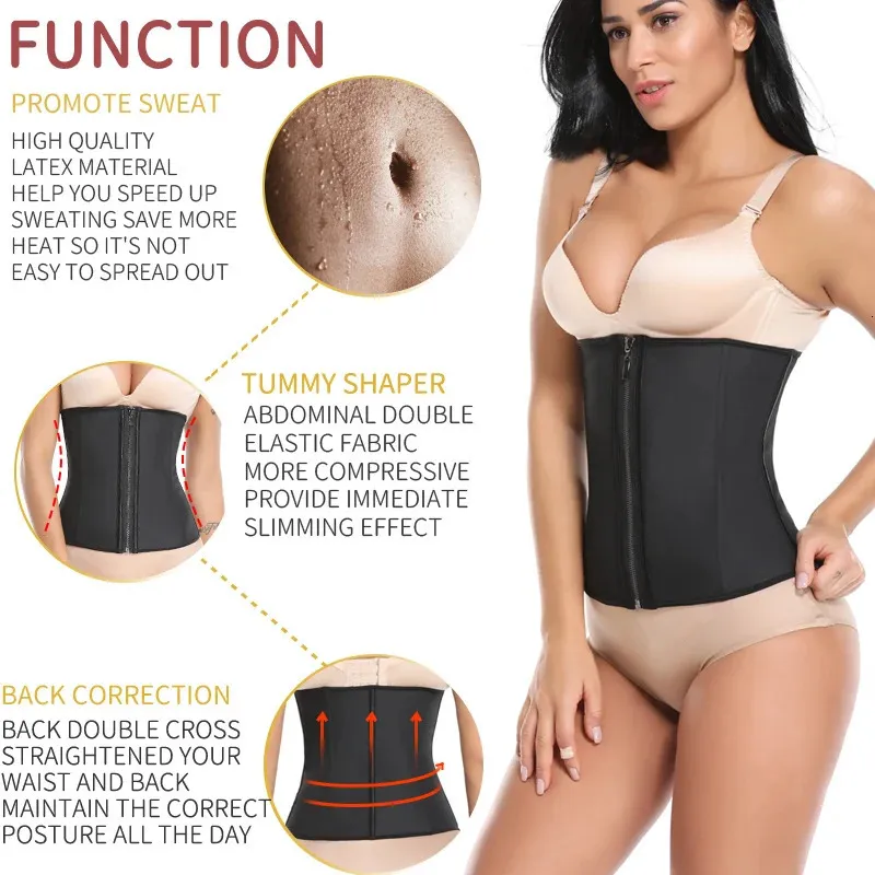 Latex Waist Trainer Lower Stomach Corset For Women Zipper Underbust Slimming  Briefs With Tummy Cincher And Shapewear Belt From Sellerstore03, $25.35